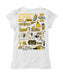 U of I Vandals Hand Sketched Vive La Fete Impressions Artwork White Girls Cotton Short Sleeve Tee - Vive La Fête - Online Apparel Store