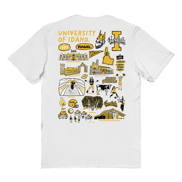 U of I Vandals Vive La Fete Impressions Artwork Womens Cotton Tshirt - Vive La Fête - Online Apparel Store