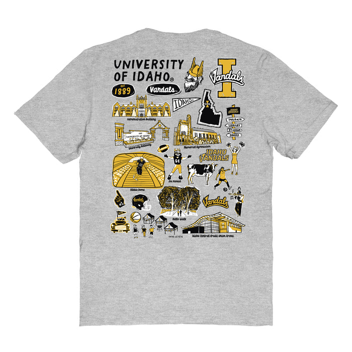 U of I Vandals Vive La Fete Impressions Artwork Womens Cotton Tshirt - Vive La Fête - Online Apparel Store
