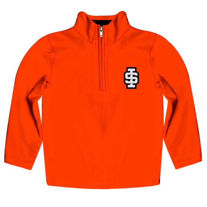Idaho State University Bengals ISU Vive La Fete Game Day Solid Orange Quarter Zip Pullover Sleeves
