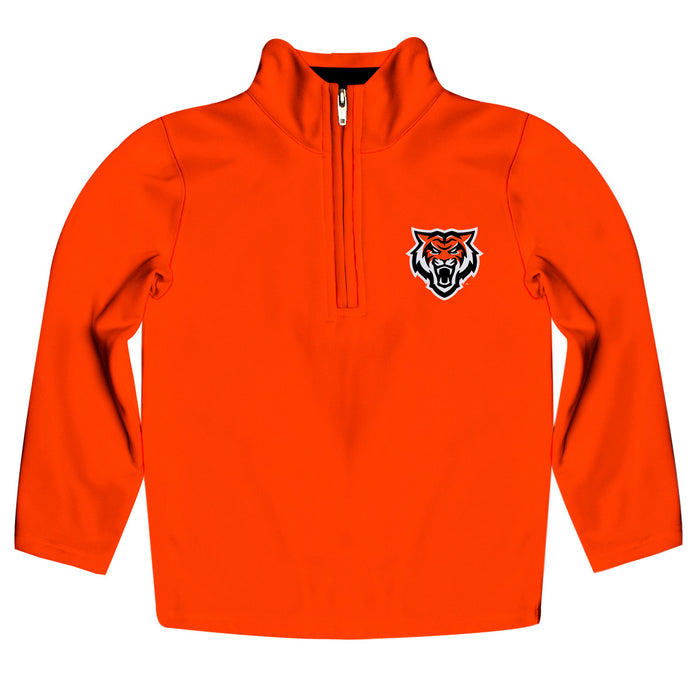Idaho State Bengals Vive La Fete Logo and Mascot Name Womens Orange Quarter Zip Pullover