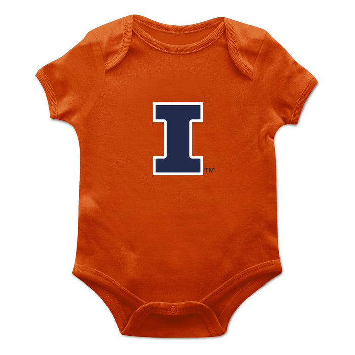  Illinois Fighting Illini Cotton Short Sleeve Bodysuit Orange