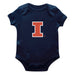  Illinois Fighting Illini Cotton Short Sleeve Bodysuit Navy
