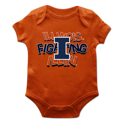  Illinois Fighting Illini Vive La Fete Infant Game Day Orange Short Sleeve Bodysuit