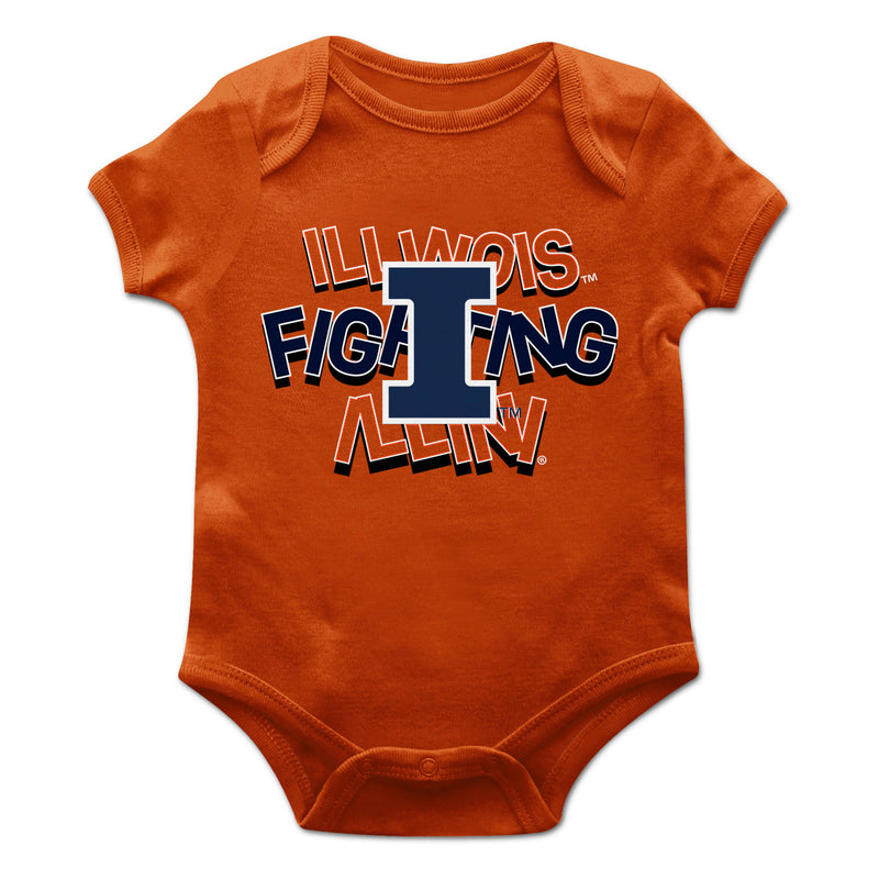  Illinois Fighting Illini Vive La Fete Infant Game Day Orange Short Sleeve Bodysuit