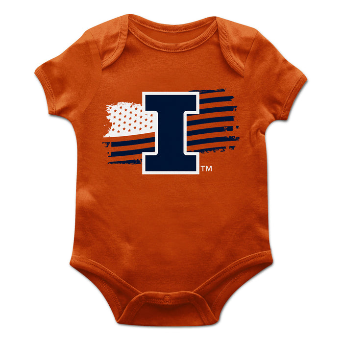  Illinois Fighting Illini Vive La Fete Infant Game Day Orange Short Sleeve Bodysuit