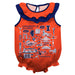 Illinois Fighting Illini  Orange Hand Sketched Vive La Fete Impressions Artwork Sleeveless Ruffle Onesie Bodysuit