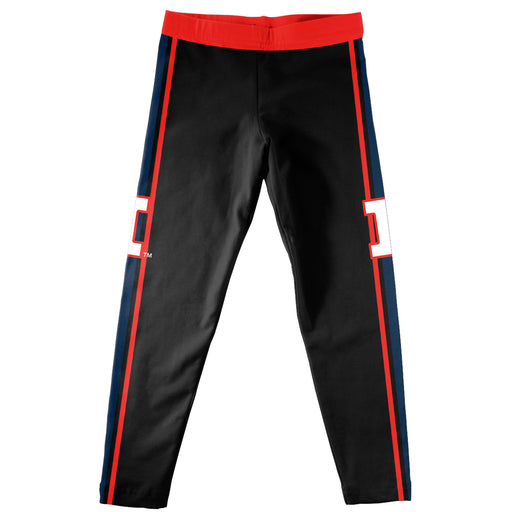 Illinois Fighting Illini Vive La Fete Girls Game Day Black with Orange Stripes Leggings Tights