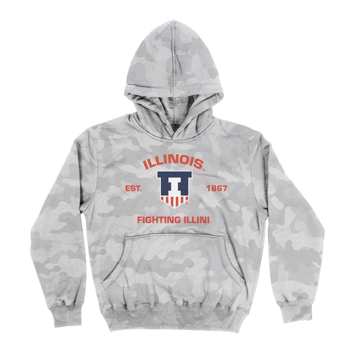  Illinois Fighting Illini Vive La Fete CAMO Light Grey Fleece Long Sleeve Hoodie