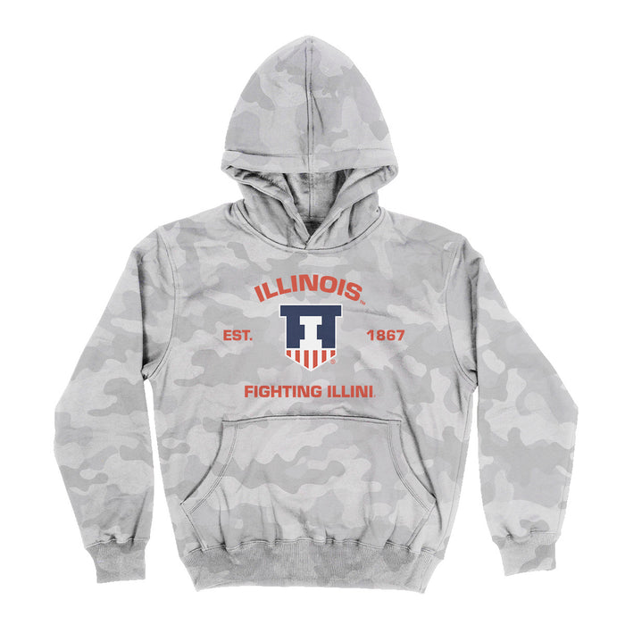  Illinois Fighting Illini Vive La Fete CAMO Light Grey Fleece Long Sleeve Hoodie