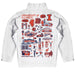 Illinois Fighting Illini Hand Sketched Vive La Fete Impressions Artwork White Boys Quarter Zip Pullover V1 - Vive La Fête - Online Apparel Store