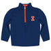 Illinois Fighting Illini Hand Sketched Vive La Fete Impressions Artwork  Blue Quarter Zip Pullover V1