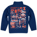Illinois Fighting Illini Hand Sketched Vive La Fete Impressions Artwork Blue Boys Quarter Zip Pullover V1 - Vive La Fête - Online Apparel Store