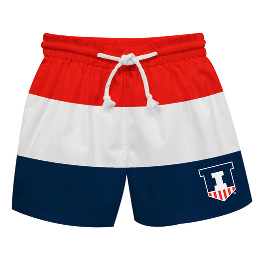 Illinois Fighting Illini Vive La Fete Orange Stripes Swimtrunks V1