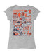  Illinois Fighting Illini Hand Sketched Vive La Fete Impressions Artwork Grey Girls Cotton Short Sleeve Tee - Vive La Fête - Online Apparel Store
