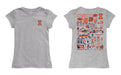  Illinois Fighting Illini Hand Sketched Vive La Fete Impressions Artwork Grey Girls Cotton Short Sleeve Tee - Vive La Fête - Online Apparel Store