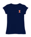  Illinois Fighting Illini Hand Sketched Vive La Fete Impressions Artwork Navy Girls Cotton Short Sleeve Tee