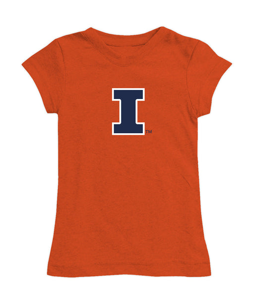  Illinois Fighting Illini Girl´s Fitted Cotton T-shirt Orange