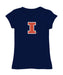  Illinois Fighting Illini Girl´s Fitted Cotton T-shirt Navy