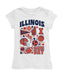  Illinois Fighting Illini Girl´s Fitted Cotton T-shirt White