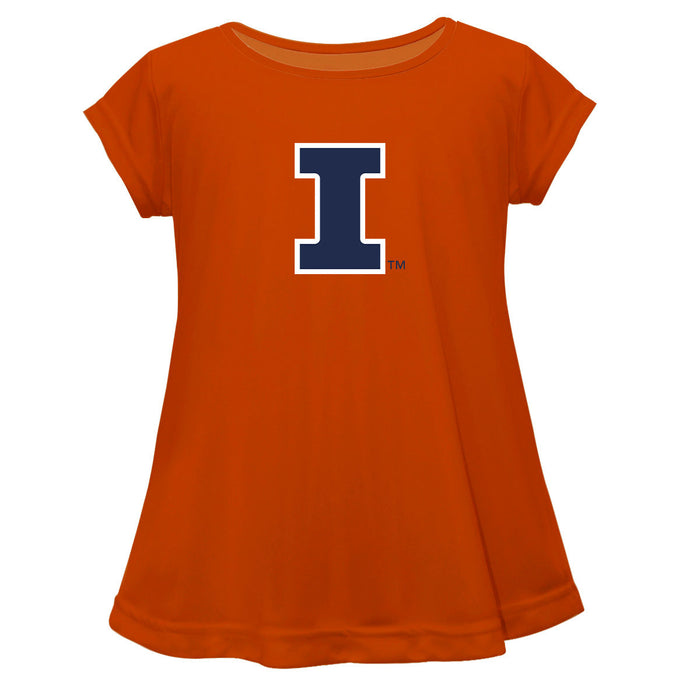  Illinois Fighting Illini Short Sleeve Youth Cotton Top Orange
