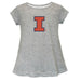  Illinois Fighting Illini Short Sleeve Youth Cotton Top Grey