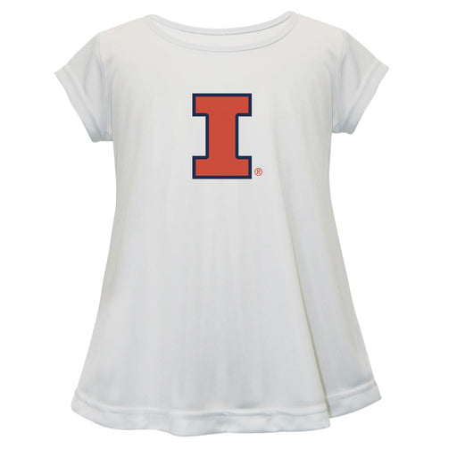  Illinois Fighting Illini Short Sleeve Youth Cotton Top White