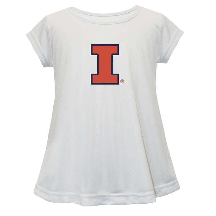  Illinois Fighting Illini Short Sleeve Youth Cotton Top White