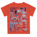 Illinois Fighting Illini Hand Sketched Vive La Fete Impressions Artwork Boys Orange Short Sleeve Tee Shirt - Vive La Fête - Online Apparel Store