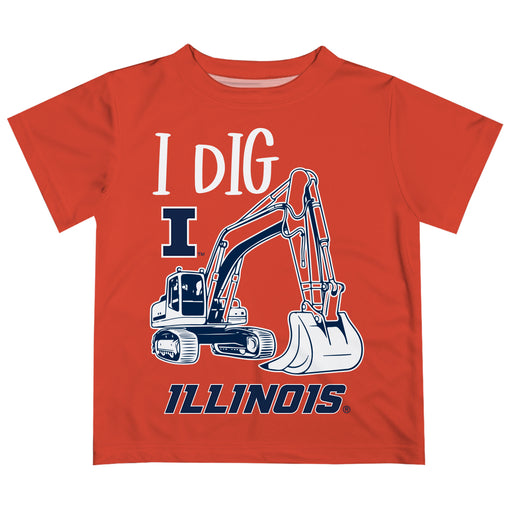 Illinois Fighting Illini Vive La Fete Excavator Boys Game Day Orange Short Sleeve Tee