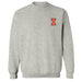  Illinois Fighting Illini Hand Sketched Vive La Fete Impressions Artwork Gray Crew Neck Sweatshirt for Women