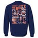 Illinois Fighting Illini Hand Sketched Artwork Navy Crewneck Sweatshirt for Women - Vive La Fête - Online Apparel Store