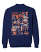  Illinois Fighting Illini Vive La Fete Impressions Navy Cotton Crewneck Sweatshirt for Women