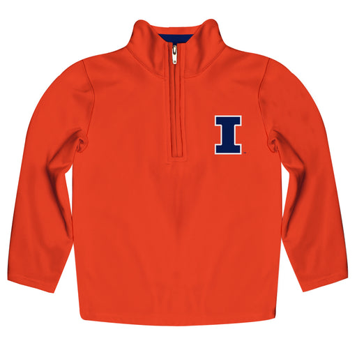 Illinois Fighting Illini Vive La Fete Logo and Mascot Name Womens Orange Quarter Zip Pullover