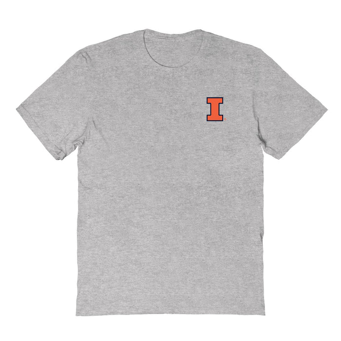  Illinois Fighting Illini Vive La Fete Impressions Artwork Grey Womens Cotton Tshirt