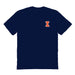  Illinois Fighting Illini Vive La Fete Impressions Artwork Navy Womens Cotton Tshirt