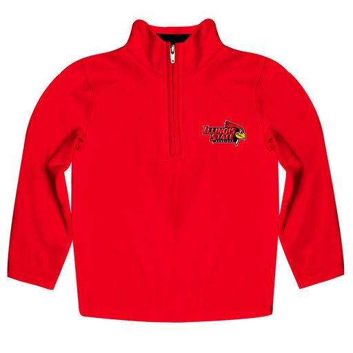Illinois State Redbirds Vive La Fete Logo and Mascot Name Womens Red Quarter Zip Pullover