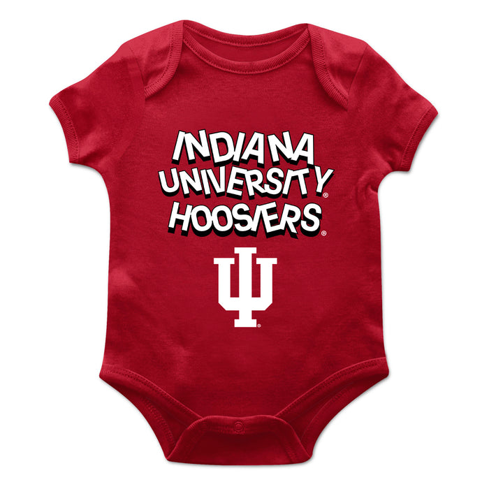 Indiana Hoosiers Vive La Fete Infant Game Day Red Short Sleeve Bodysuit