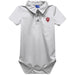 Indiana Hoosiers Embroidered White Solid Knit Polo Bodysuit