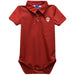 Indiana Hoosiers Embroidered Red Solid Knit Polo Bodysuit