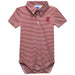 Indiana Hoosiers Embroidered Red Stripe Knit Polo Bodysuit