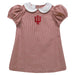 Indiana Hoosiers Embroidered Red Gingham Short Sleeve A Line Dress