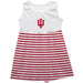 Indiana Hoosiers Vive La Fete Girls White Sleeveless Tank Dress Maroon Stripes on Skirt