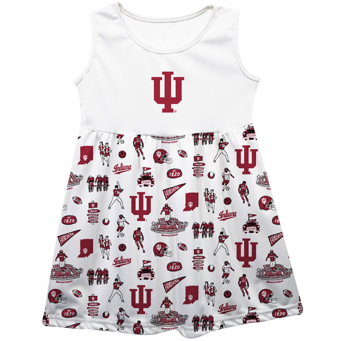 Indiana Hoosiers Sleeveless Tank Dress Girls Repeat Print Hand Sketched Vive La Fete Impressions