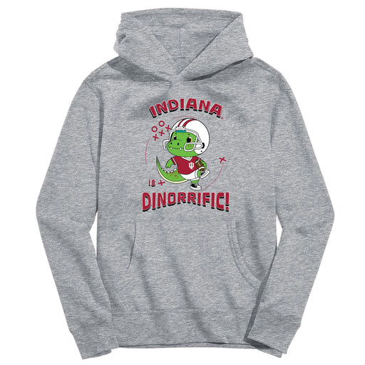 Indiana Hoosiers Vive La Fete Dinorrific Heather Grey Cotton Hoodie
