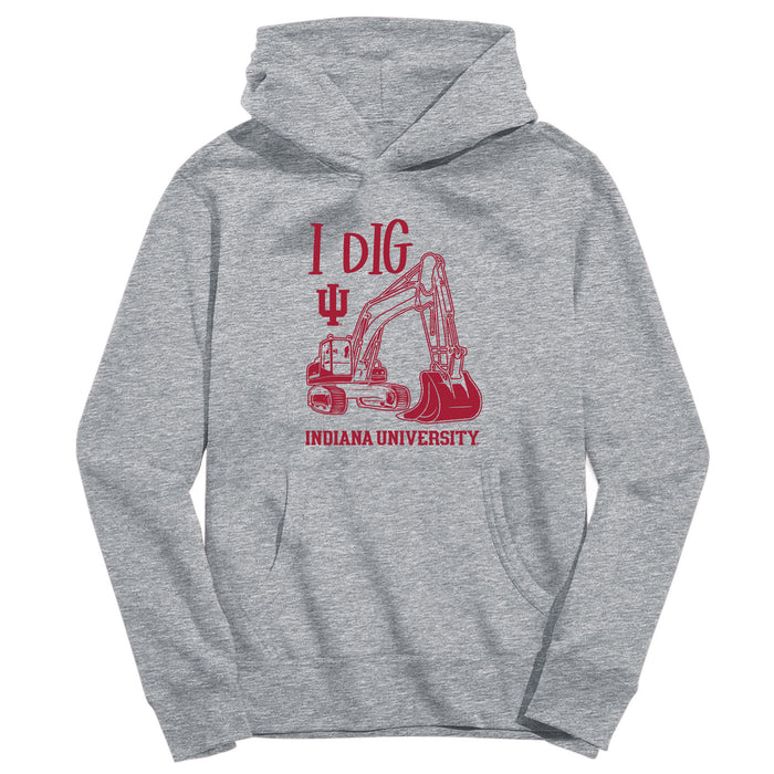 Indiana Hoosiers Vive La Fete Excavator Heather Grey Cotton Hoodie