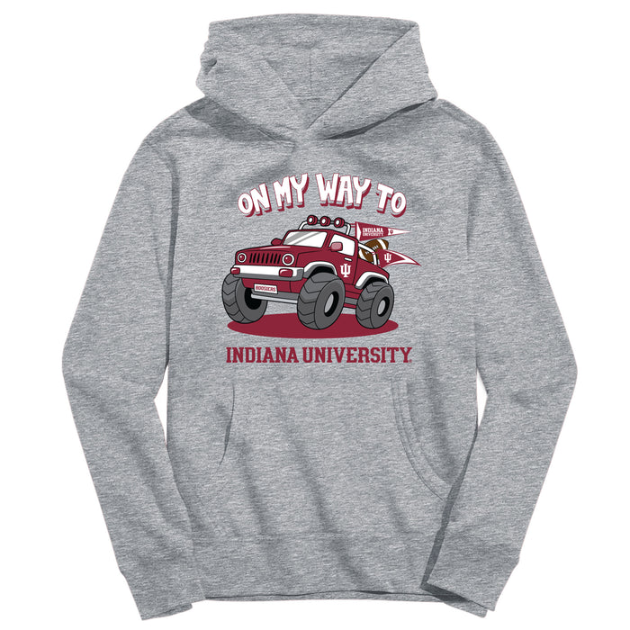 Indiana Hoosiers Vive La Fete On My Way Monster Truck Heather Grey Cotton Hoodie