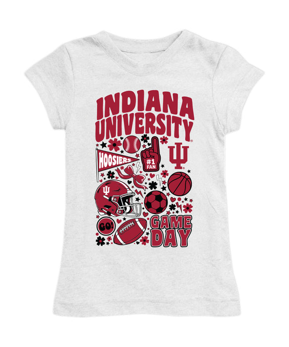 Indiana Hoosiers Girl´s Fitted Cotton T-shirt White
