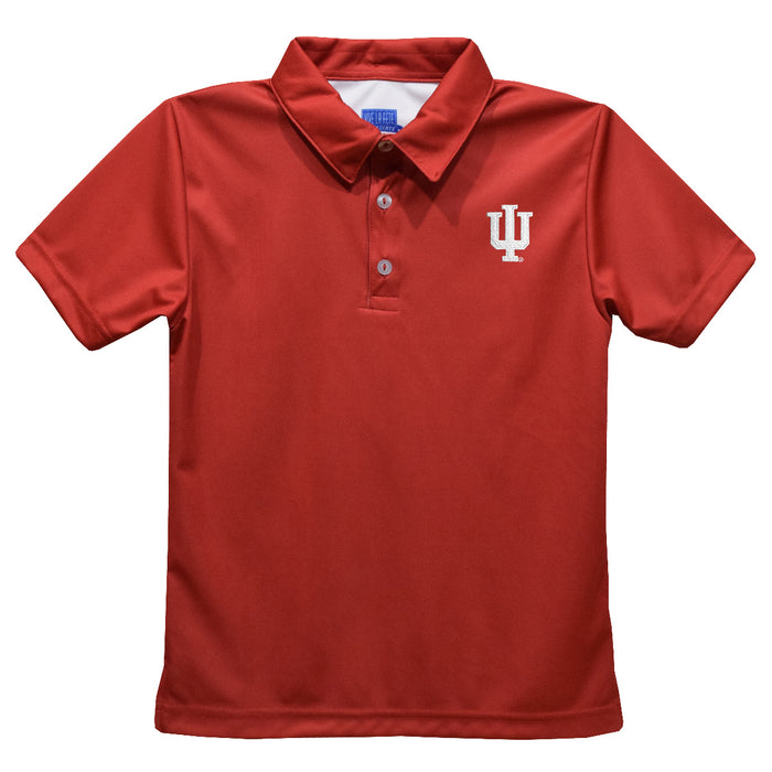 Indiana Hoosiers Embroidered Red Short Sleeve Polo Box Shirt