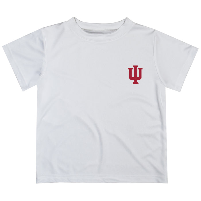 Indiana Hoosiers Hand Sketched Vive La Fete Impressions Artwork Boys White Short Sleeve Tee Shirt